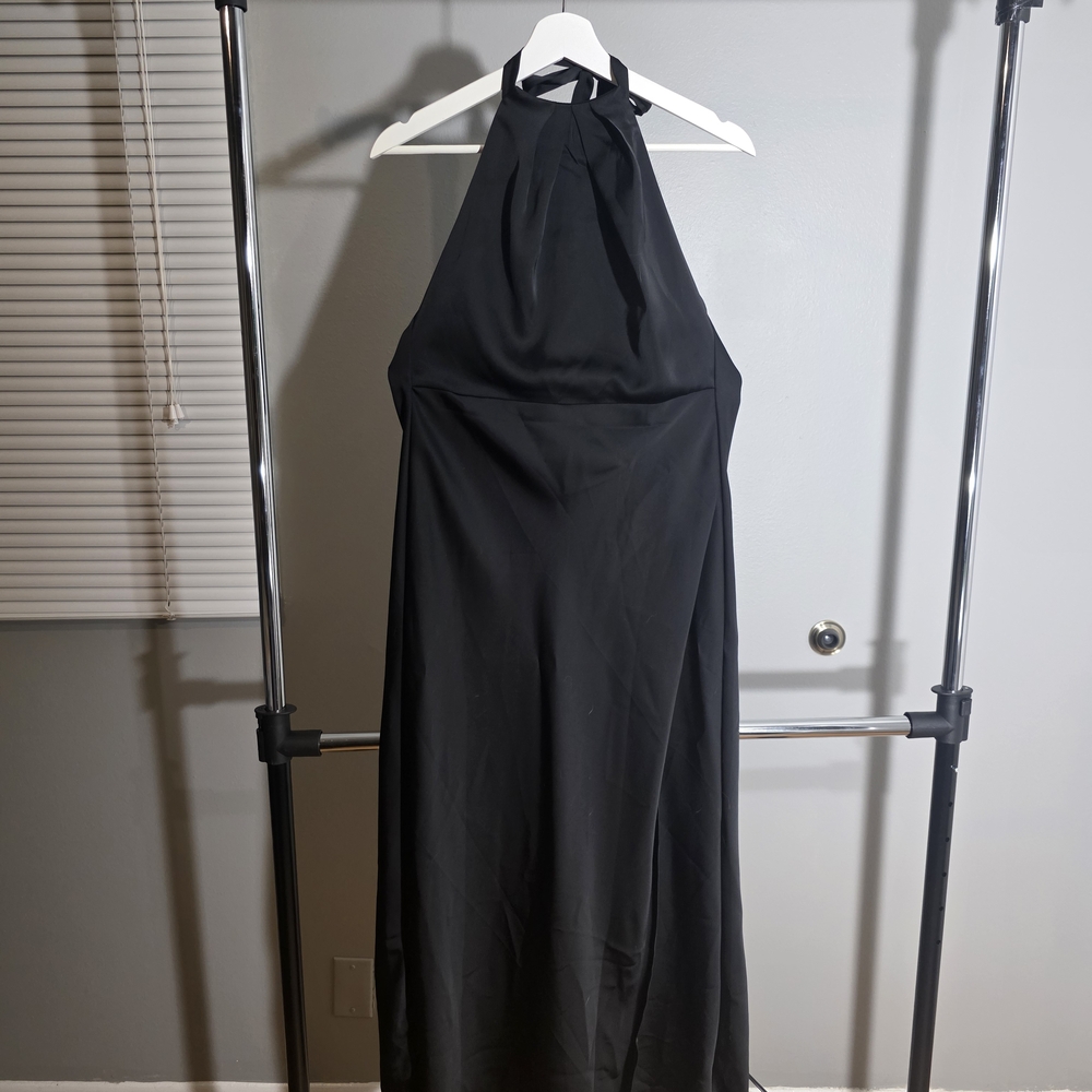 Elegant Black Halter Dress